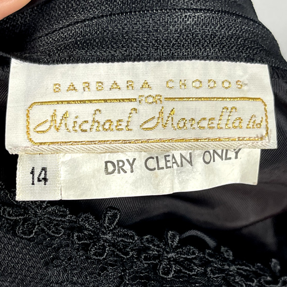 Vintage Witchy Whimsigoth Dress Womens 14 Black Lace Floral Goth Barbara Chodos - Picture 15 of 16